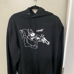 Supreme black lee quinones art hoodie size large